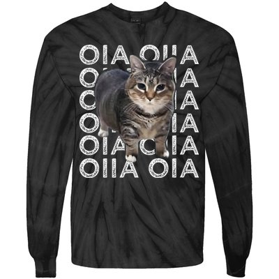 Oia Cat Meme I Wake Up Engage In Tomfoolery Oiia Cat Spinnin Tie-Dye Long Sleeve Shirt