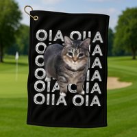 Oia Cat Meme I Wake Up Engage In Tomfoolery Oiia Cat Spinnin Golf Towel