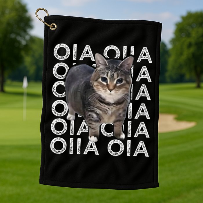 Oia Cat Meme I Wake Up Engage In Tomfoolery Oiia Cat Spinnin Golf Towel