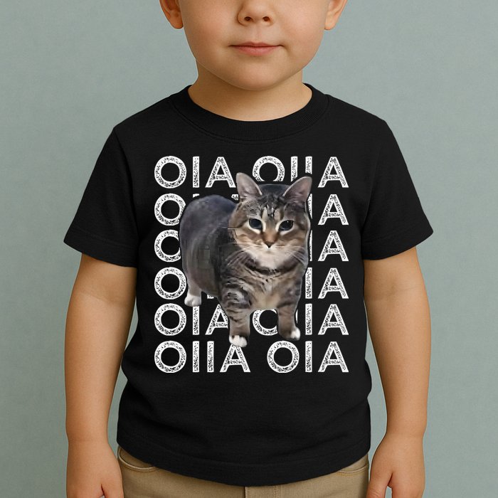 Oia Cat Meme I Wake Up Engage In Tomfoolery Oiia Cat Spinnin Toddler T-Shirt