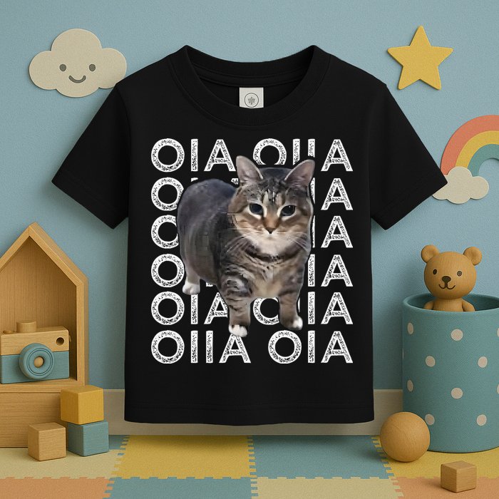 Oia Cat Meme I Wake Up Engage In Tomfoolery Oiia Cat Spinnin Toddler T-Shirt