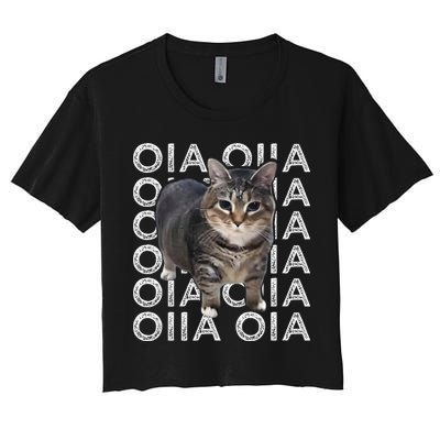 Oia Cat Meme I Wake Up Engage In Tomfoolery Oiia Cat Spinnin Crop Top