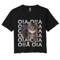 Oia Cat Meme I Wake Up Engage In Tomfoolery Oiia Cat Spinnin Crop Top