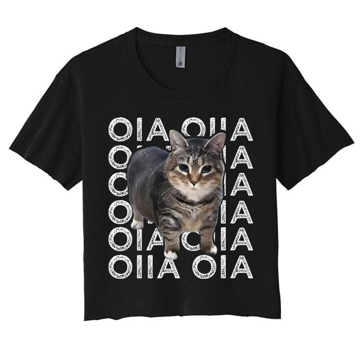 Oia Cat Meme I Wake Up Engage In Tomfoolery Oiia Cat Spinnin Crop Top