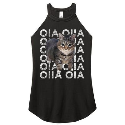 Oia Cat Meme I Wake Up Engage In Tomfoolery Oiia Cat Spinnin Women's Perfect Tri Rocker Tank