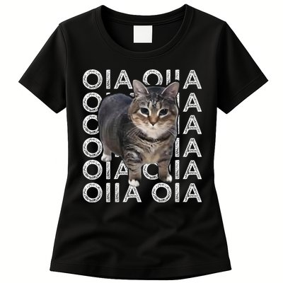 Oia Cat Meme I Wake Up Engage In Tomfoolery Oiia Cat Spinnin Womens T-Shirt