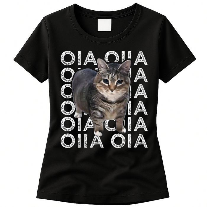 Oia Cat Meme I Wake Up Engage In Tomfoolery Oiia Cat Spinnin Womens T-Shirt