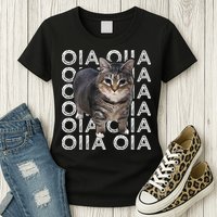 Oia Cat Meme I Wake Up Engage In Tomfoolery Oiia Cat Spinnin Womens T-Shirt