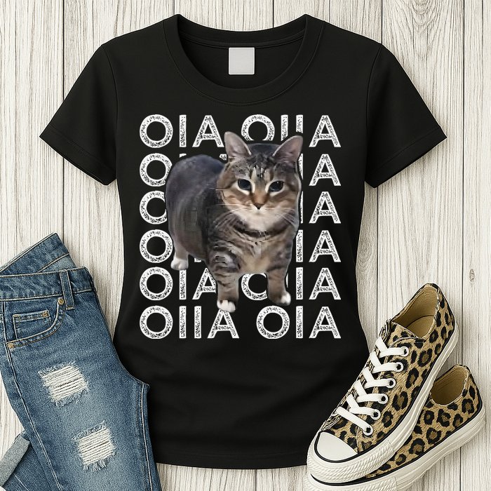 Oia Cat Meme I Wake Up Engage In Tomfoolery Oiia Cat Spinnin Womens T-Shirt