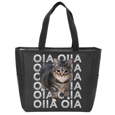 Oia Cat Meme I Wake Up Engage In Tomfoolery Oiia Cat Spinnin Zip Tote Bag