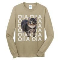 Oia Cat Meme I Wake Up Engage In Tomfoolery Oiia Cat Spinnin Tall Long Sleeve T-Shirt