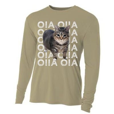 Oia Cat Meme I Wake Up Engage In Tomfoolery Oiia Cat Spinnin Cooling Performance Long Sleeve Crew