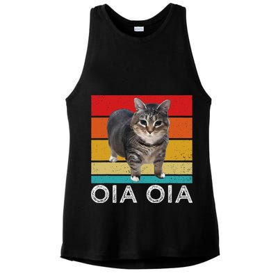Oia Cat Meme I Wake Up Engage In Tomfoolery Oiia Cat Spinnin Ladies PosiCharge Tri-Blend Wicking Tank