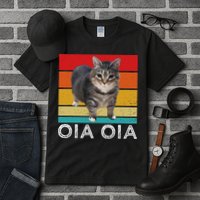 Oia Cat Meme I Wake Up Engage In Tomfoolery Oiia Cat Spinnin Tall T-Shirt