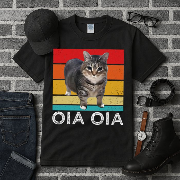 Oia Cat Meme I Wake Up Engage In Tomfoolery Oiia Cat Spinnin Tall T-Shirt