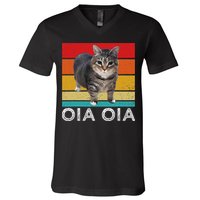 Oia Cat Meme I Wake Up Engage In Tomfoolery Oiia Cat Spinnin V-Neck T-Shirt