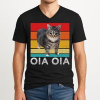 Oia Cat Meme I Wake Up Engage In Tomfoolery Oiia Cat Spinnin V-Neck T-Shirt