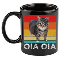 Oia Cat Meme I Wake Up Engage In Tomfoolery Oiia Cat Spinnin 11oz C Handle Ceramic Mug
