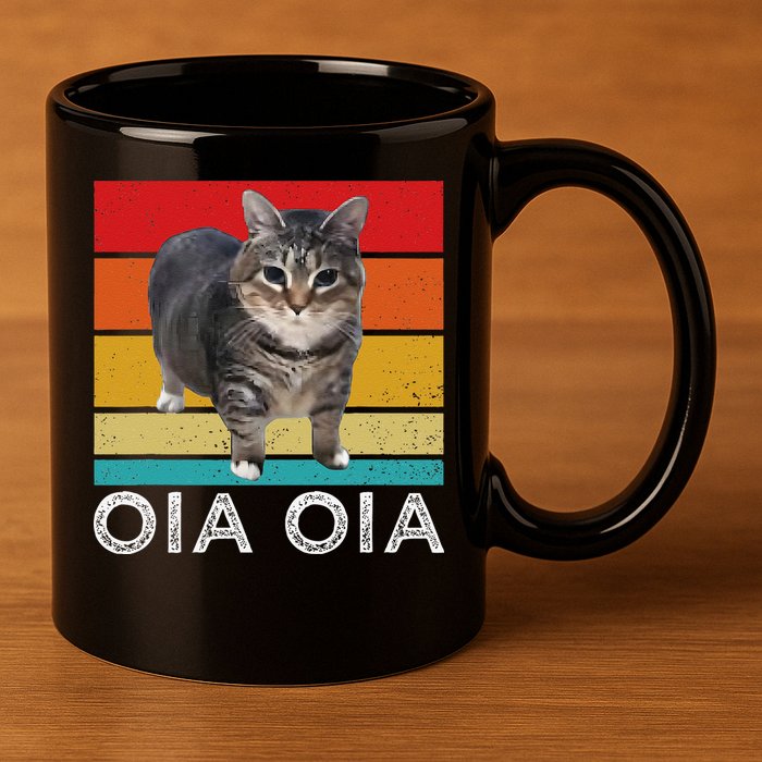 Oia Cat Meme I Wake Up Engage In Tomfoolery Oiia Cat Spinnin 11oz C Handle Ceramic Mug