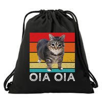 Oia Cat Meme I Wake Up Engage In Tomfoolery Oiia Cat Spinnin Drawstring Bag