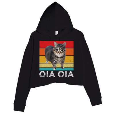 Oia Cat Meme I Wake Up Engage In Tomfoolery Oiia Cat Spinnin Crop Fleece Hoodie