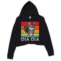 Oia Cat Meme I Wake Up Engage In Tomfoolery Oiia Cat Spinnin Crop Fleece Hoodie