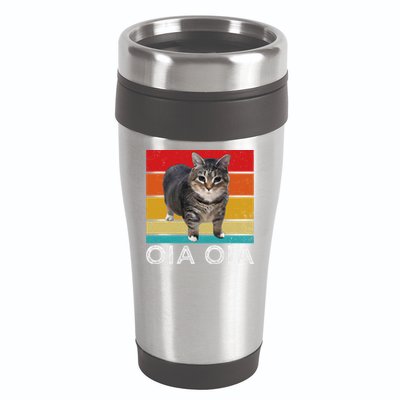 Oia Cat Meme I Wake Up Engage In Tomfoolery Oiia Cat Spinnin 16oz Travel Tumbler