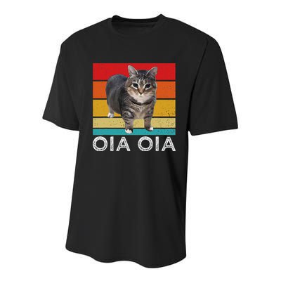 Oia Cat Meme I Wake Up Engage In Tomfoolery Oiia Cat Spinnin Youth Performance Sprint T-Shirt
