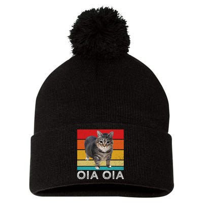Oia Cat Meme I Wake Up Engage In Tomfoolery Oiia Cat Spinnin Pom Pom 12in Knit Beanie
