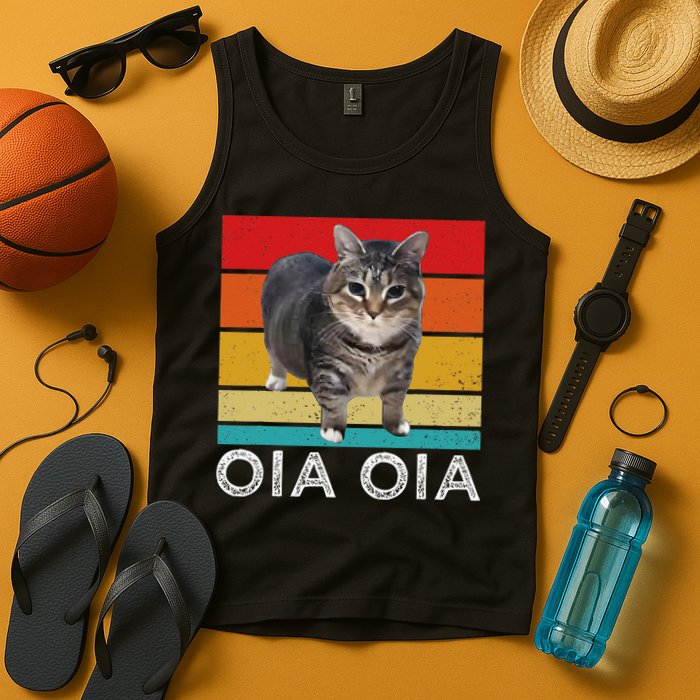 Oia Cat Meme I Wake Up Engage In Tomfoolery Oiia Cat Spinnin Tank Top