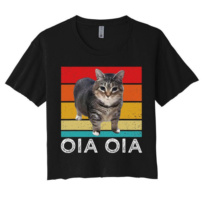 Oia Cat Meme I Wake Up Engage In Tomfoolery Oiia Cat Spinnin Crop Top