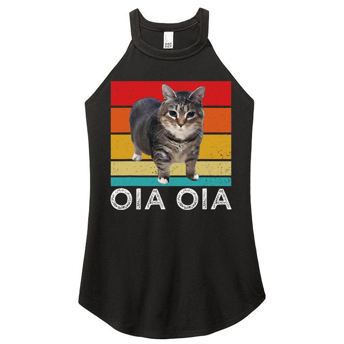 Oia Cat Meme I Wake Up Engage In Tomfoolery Oiia Cat Spinnin Women's Perfect Tri Rocker Tank