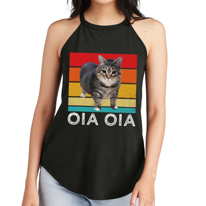 Oia Cat Meme I Wake Up Engage In Tomfoolery Oiia Cat Spinnin Women's Perfect Tri Rocker Tank