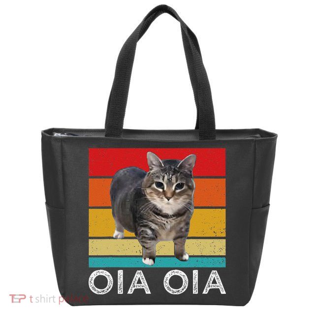 Oia Cat Meme I Wake Up Engage In Tomfoolery Oiia Cat Spinnin Zip Tote Bag