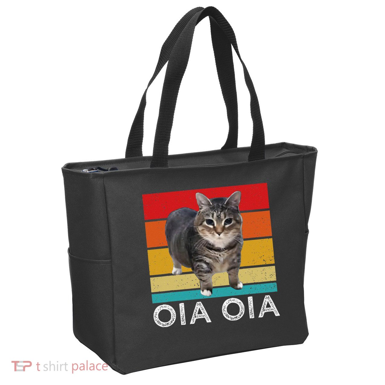 Oia Cat Meme I Wake Up Engage In Tomfoolery Oiia Cat Spinnin Zip Tote Bag