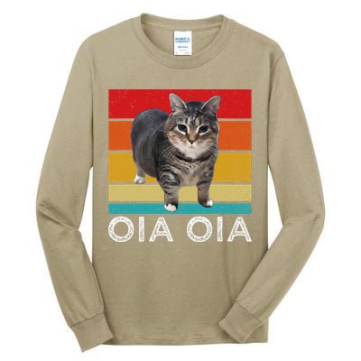 Oia Cat Meme I Wake Up Engage In Tomfoolery Oiia Cat Spinnin Tall Long Sleeve T-Shirt