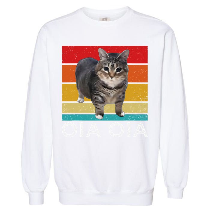 Oia Cat Meme I Wake Up Engage In Tomfoolery Oiia Cat Spinnin Garment-Dyed Sweatshirt