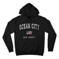 Ocean City New Jersey Nj Vintage American Flag Sports Hoodie