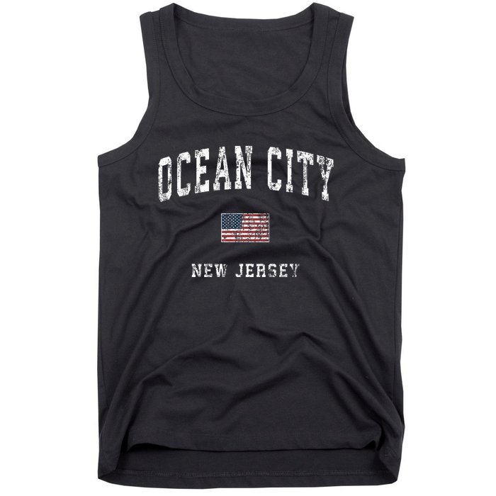 Ocean City New Jersey Nj Vintage American Flag Sports Tank Top