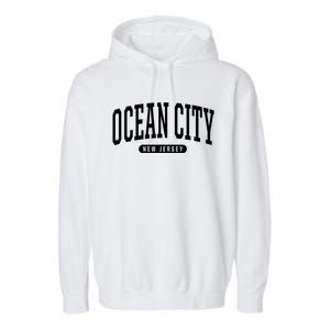 Ocean City New Jersey College Style Ocean City New Jersey Souvenir Garment-Dyed Fleece Hoodie