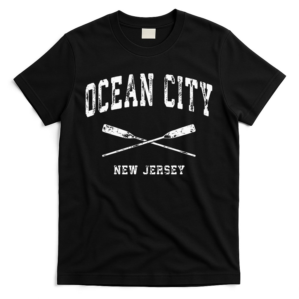 Ocean City New Jersey Vintage Nautical Crossed Oars T-Shirt