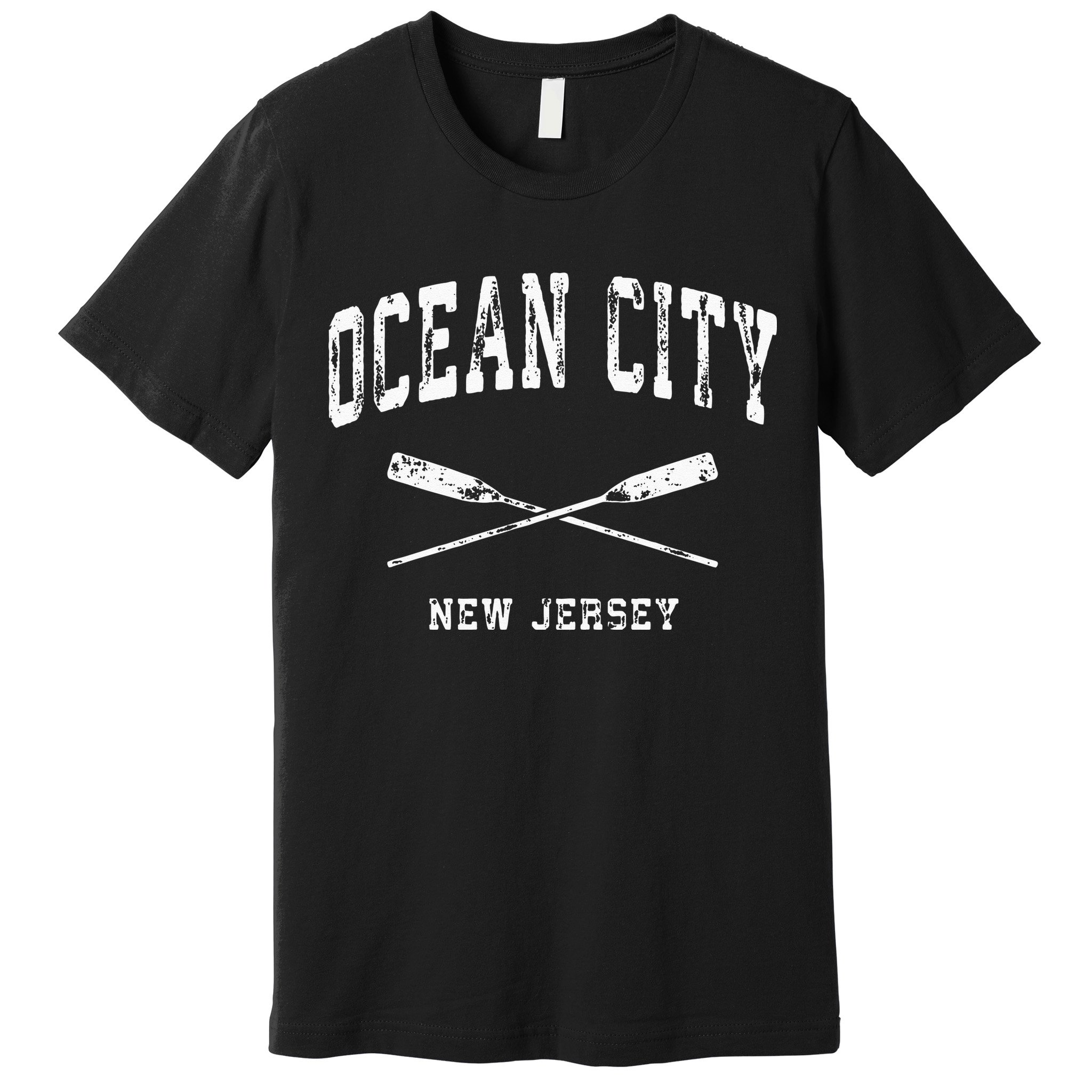 Ocean City New Jersey Vintage Nautical Crossed Oars Premium T-Shirt