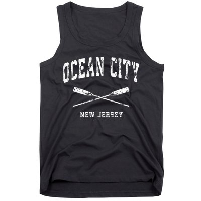 Ocean City New Jersey Vintage Nautical Crossed Oars Tank Top
