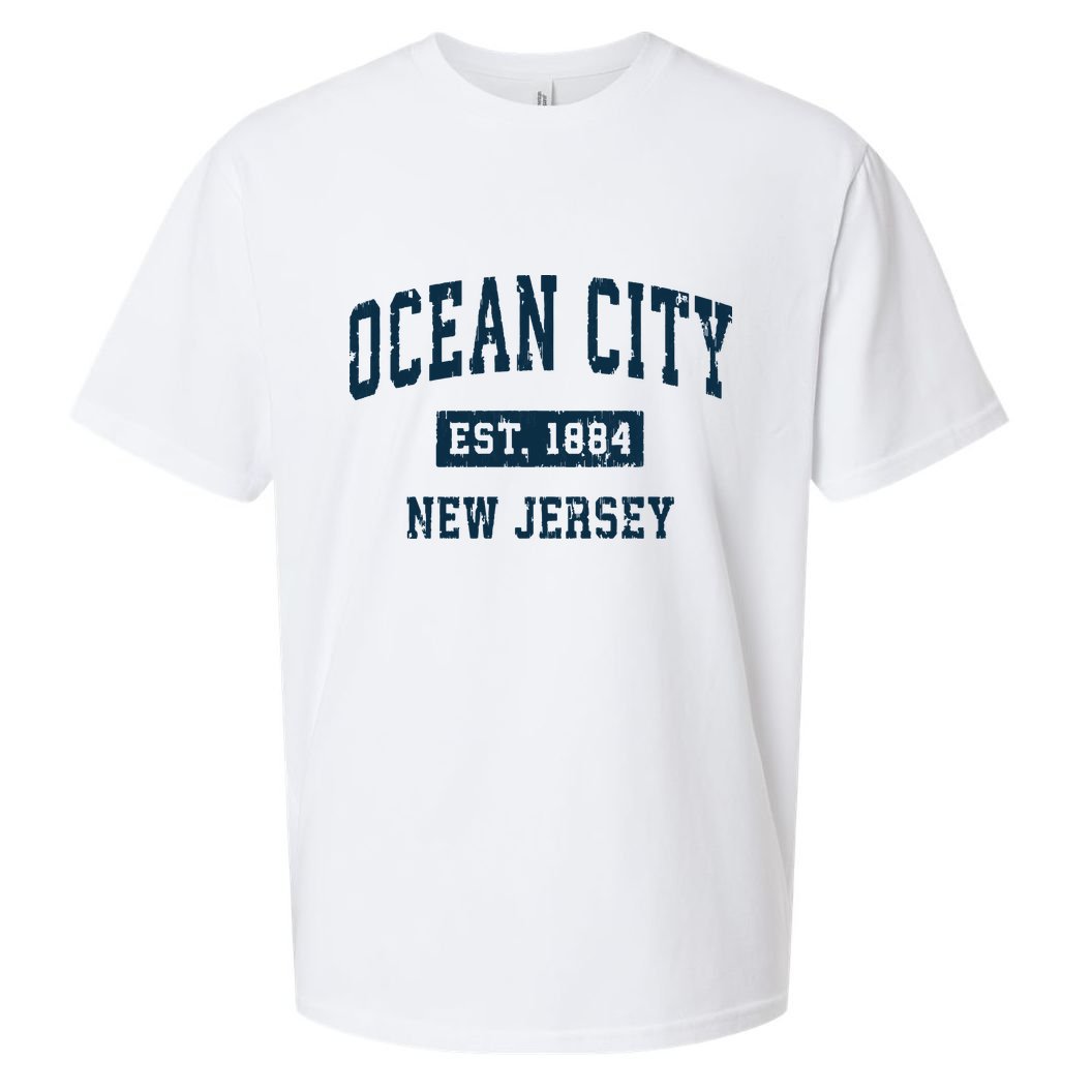 Ocean City New Jersey Nj Vintage Sports Design Print Sueded Cloud Jersey T-Shirt