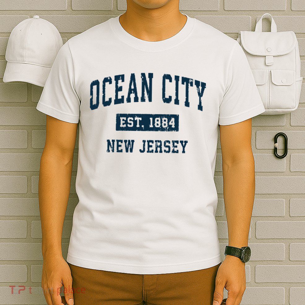 Ocean City New Jersey Nj Vintage Sports Design Print T-Shirt