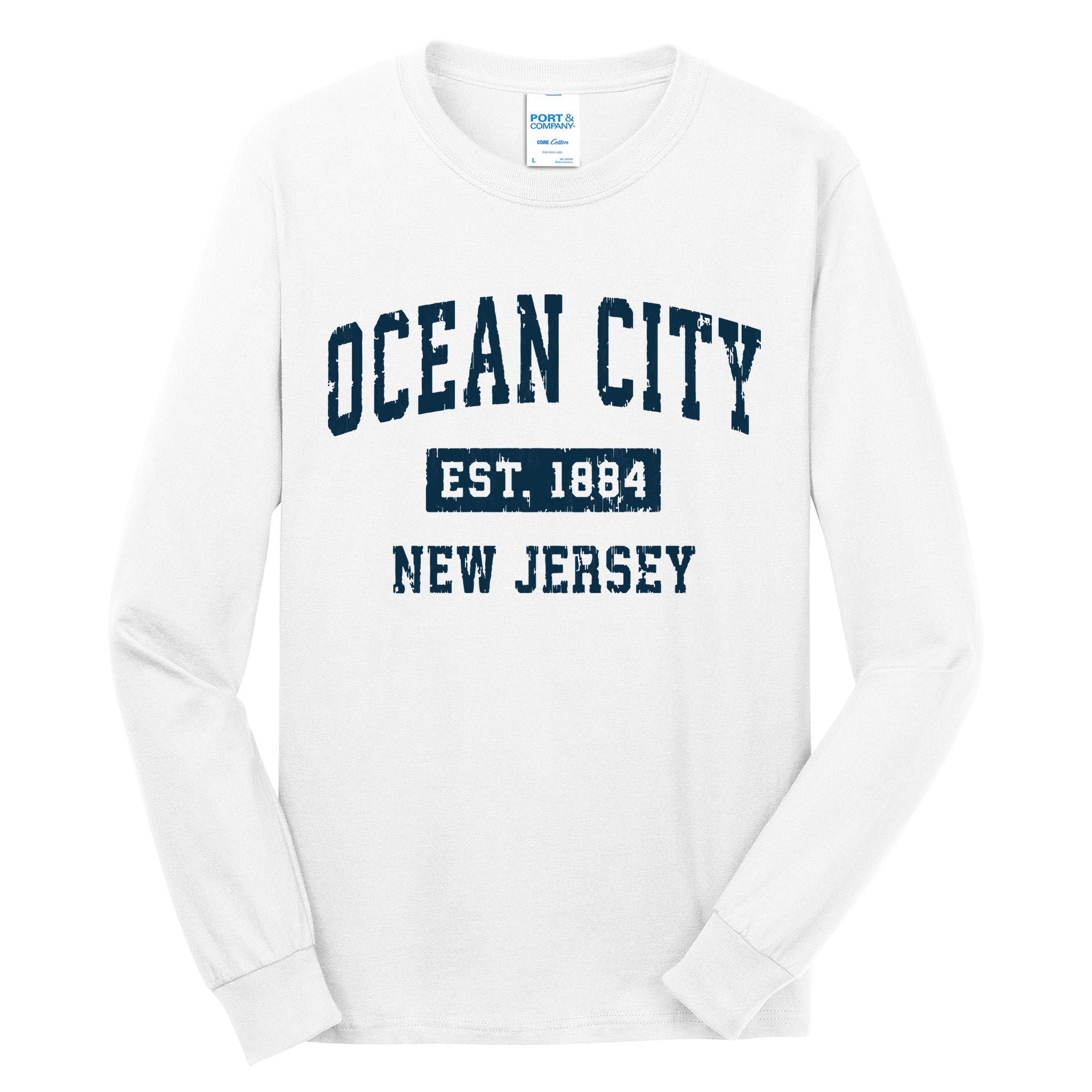 Ocean City New Jersey Nj Vintage Sports Design Print Tall Long Sleeve T-Shirt