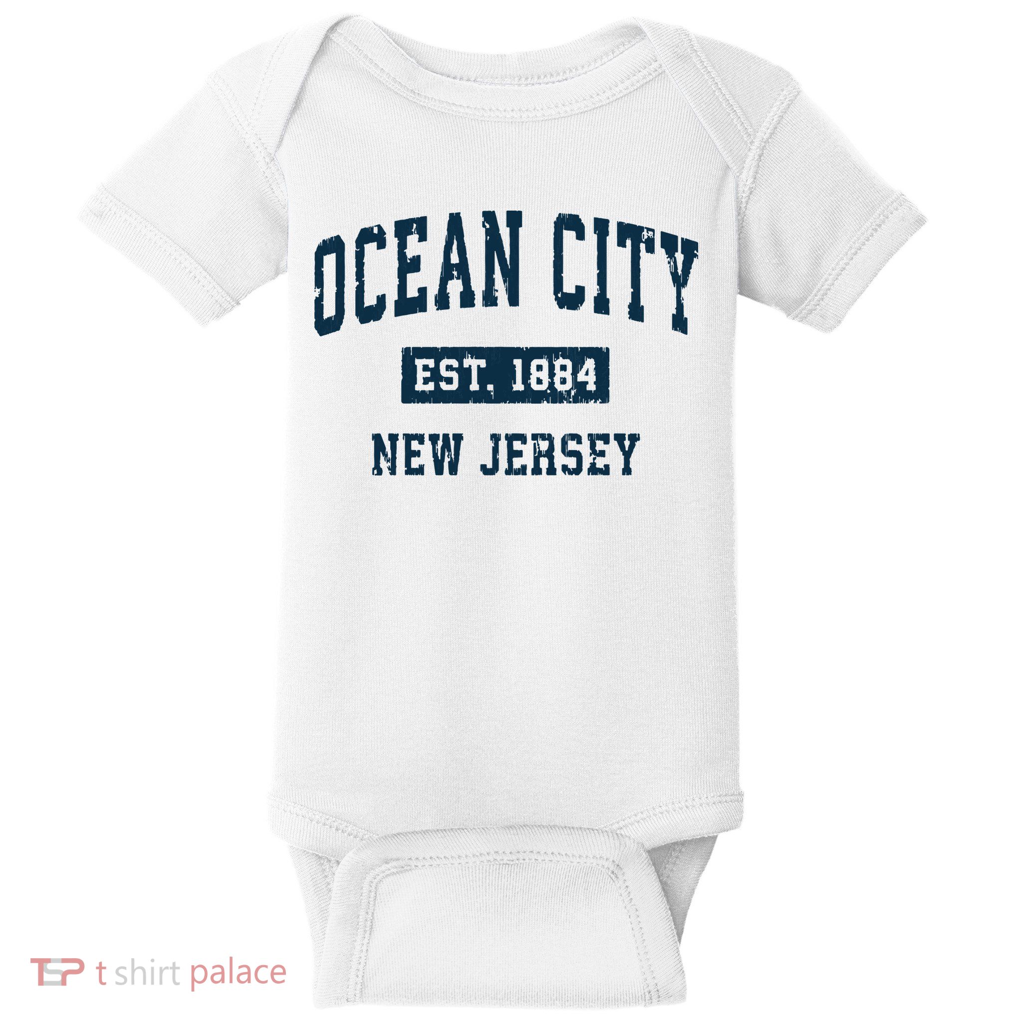 Ocean City New Jersey Nj Vintage Sports Design Print Baby Bodysuit