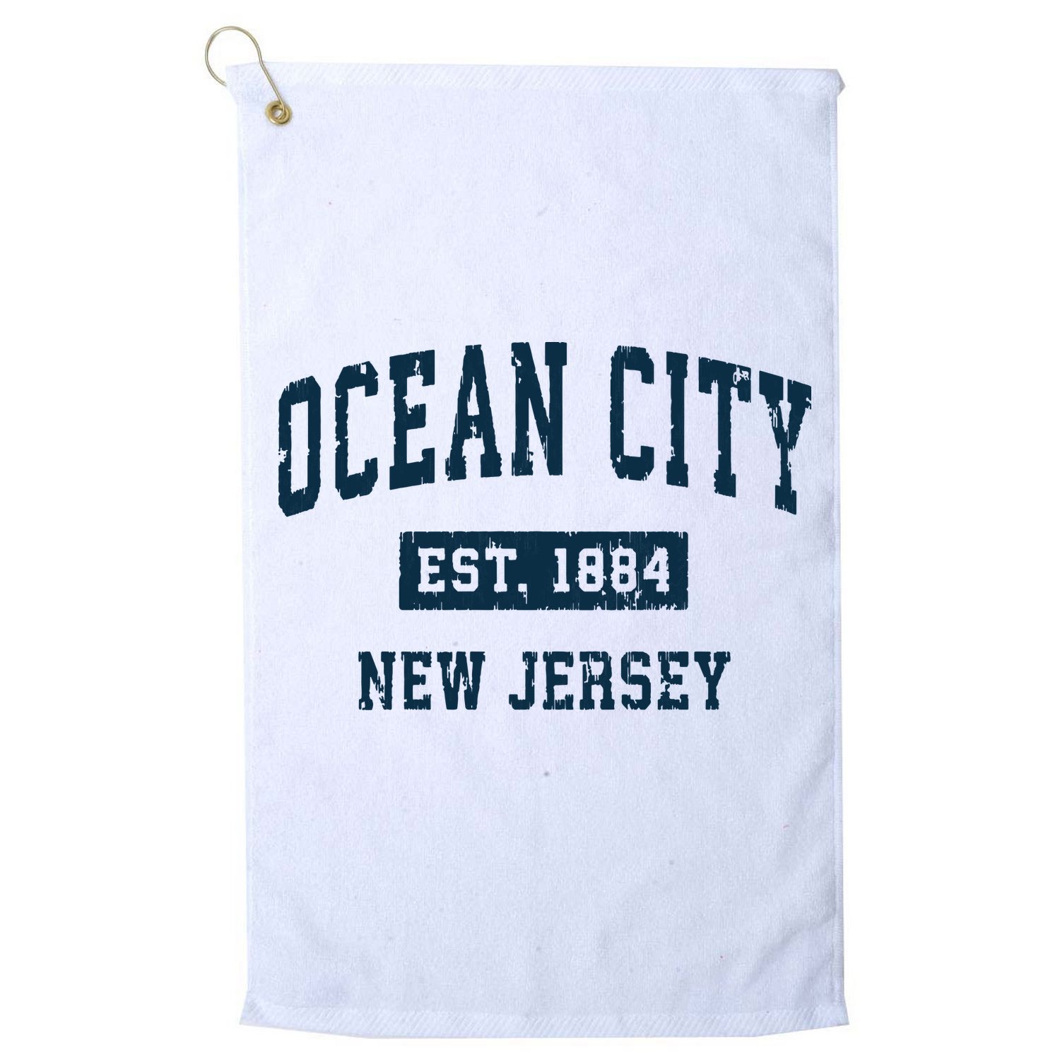 Ocean City New Jersey Nj Vintage Sports Design Print Golf Towel