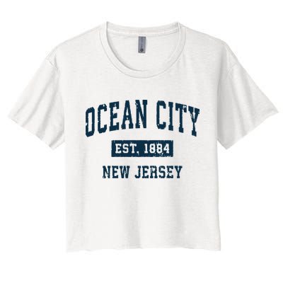Ocean City New Jersey Nj Vintage Sports Design Print Crop Top
