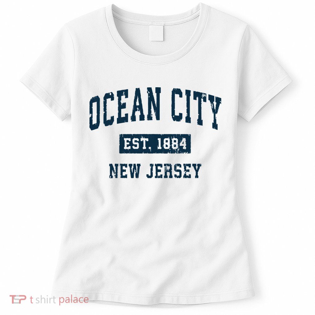 Ocean City New Jersey Nj Vintage Sports Design Print Womens T-Shirt
